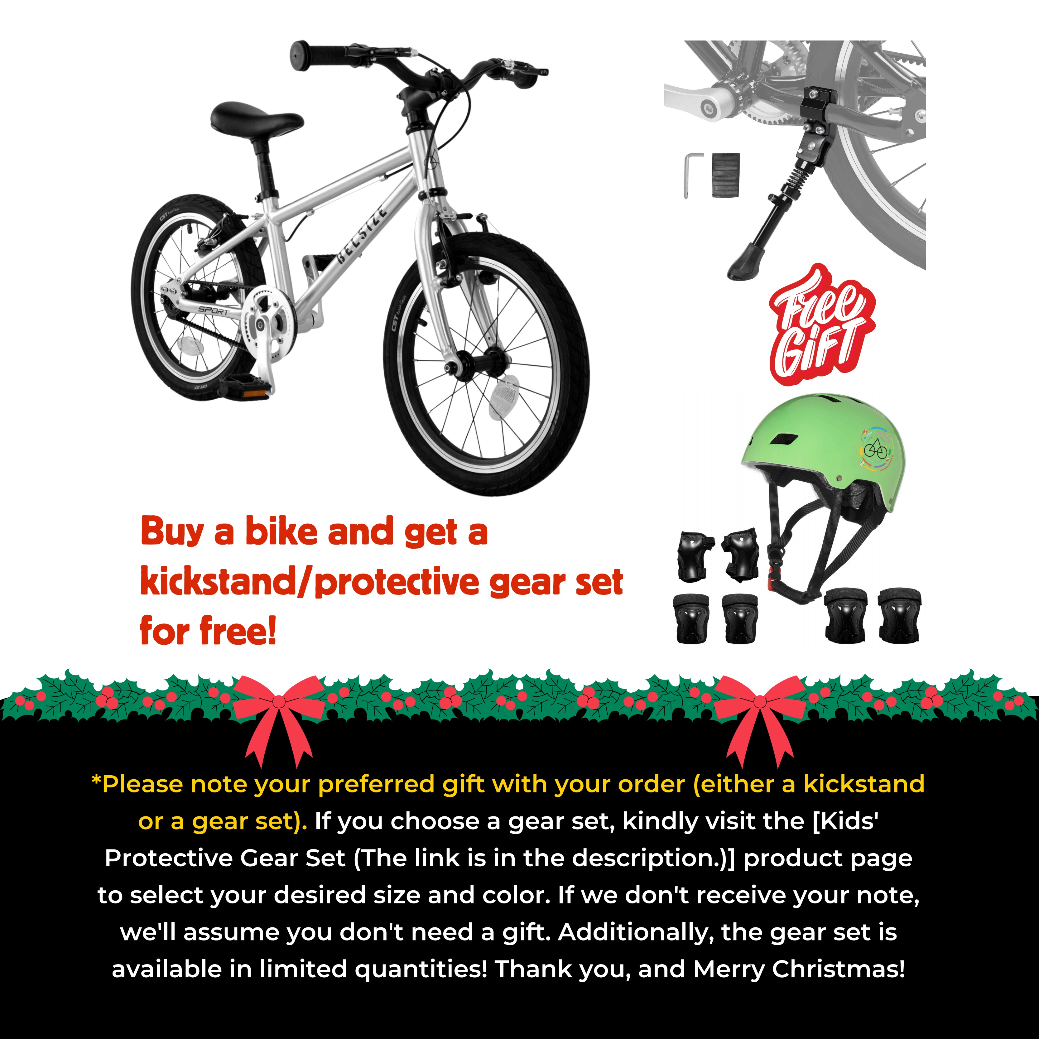 16 inch Sports Belt Driven Kids Bike Xmas Sale Free Gift